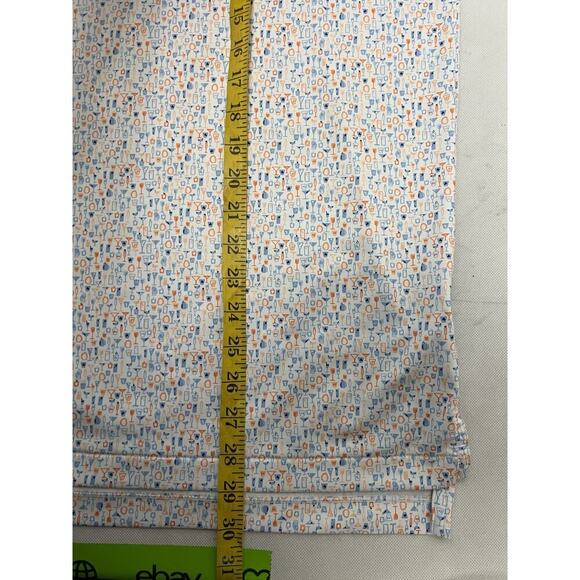 Peter Millar Summer Comfort Polo Shirt Mens L Blue Orange Cocktail Mixed Drinks - Picture 9 of 10